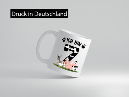 7 Geburtstag | Jahre Farmer Kind lustiger Spruch Geschenk Geschenkidee Tasse