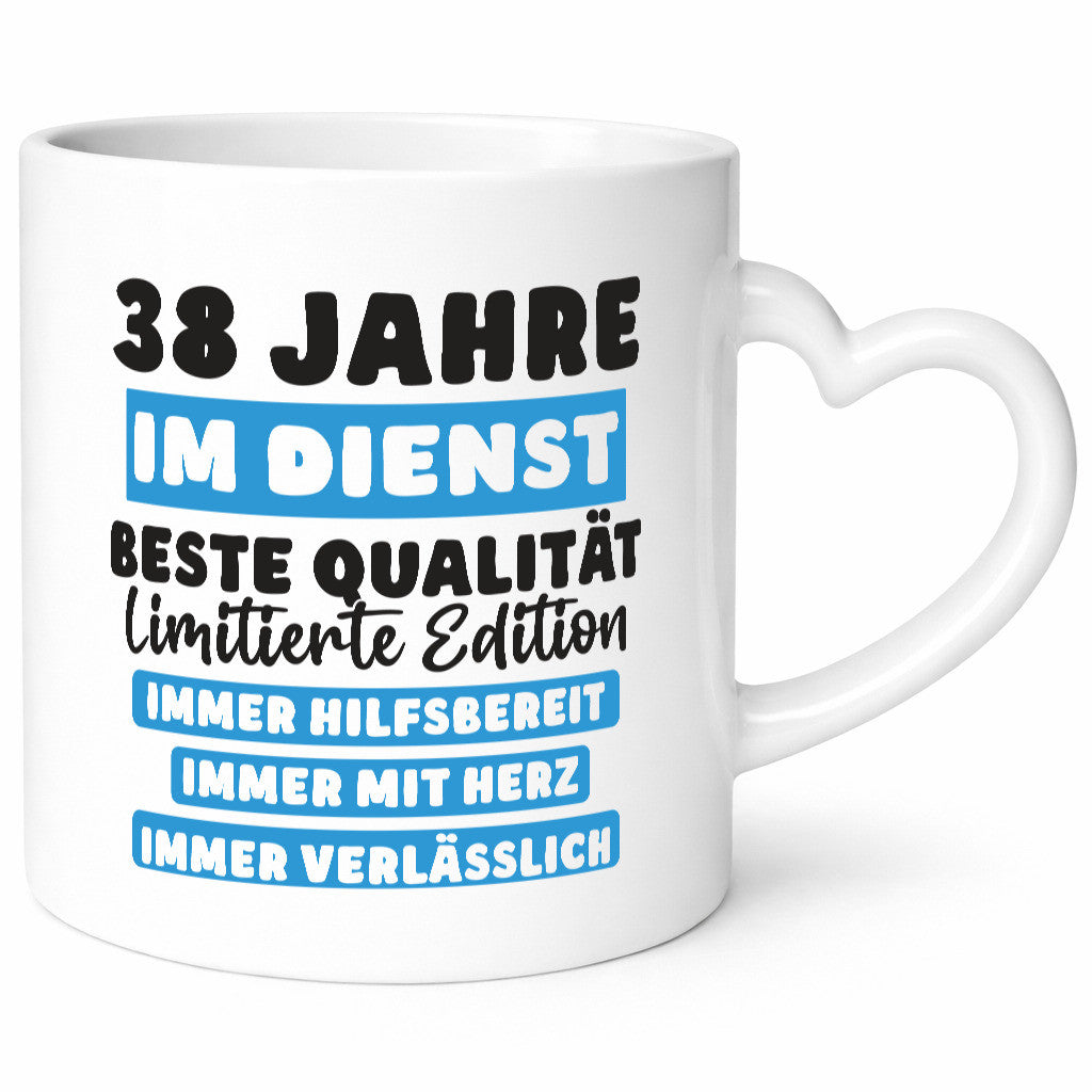 38 Jahre im Dienst | Jubiläum Arbeit v6 Geschenk Kollegen Büro lustiger Spruch Tasse