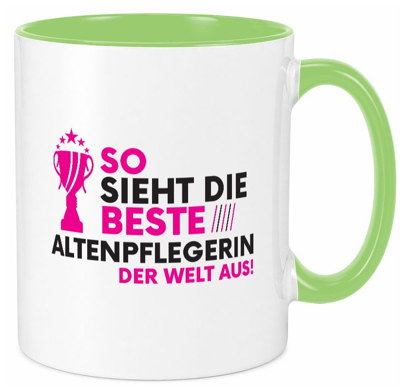 Die Weltbeste Altenpflegerin | Pflegepersonal Pflege lustig Humor Geschenkidee Tasse