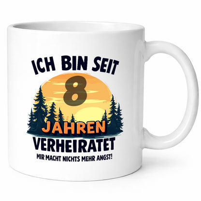 Ich bin Verheiratet | 8. Hochzeitstag Ehepaar v2 Geschenkidee Humor Tasse