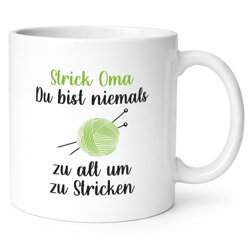 Strickoma, niemals zu alt zum Stricken | Wolle Humor Familie Geschenkidee Tasse