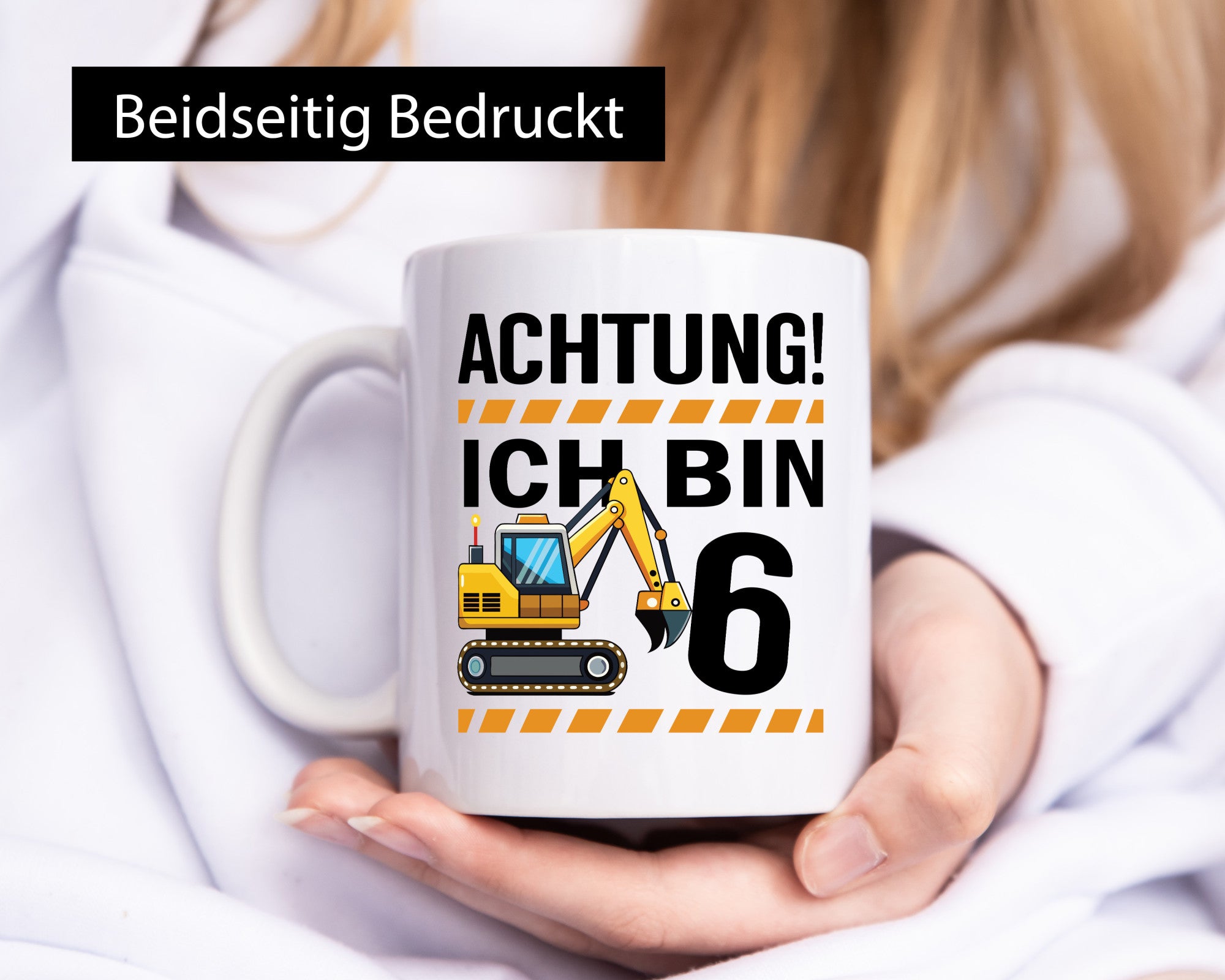 6 Geburtstag Ich bin | Bagger Junge Geschenk Geschenkidee lustiger Spruch Tasse