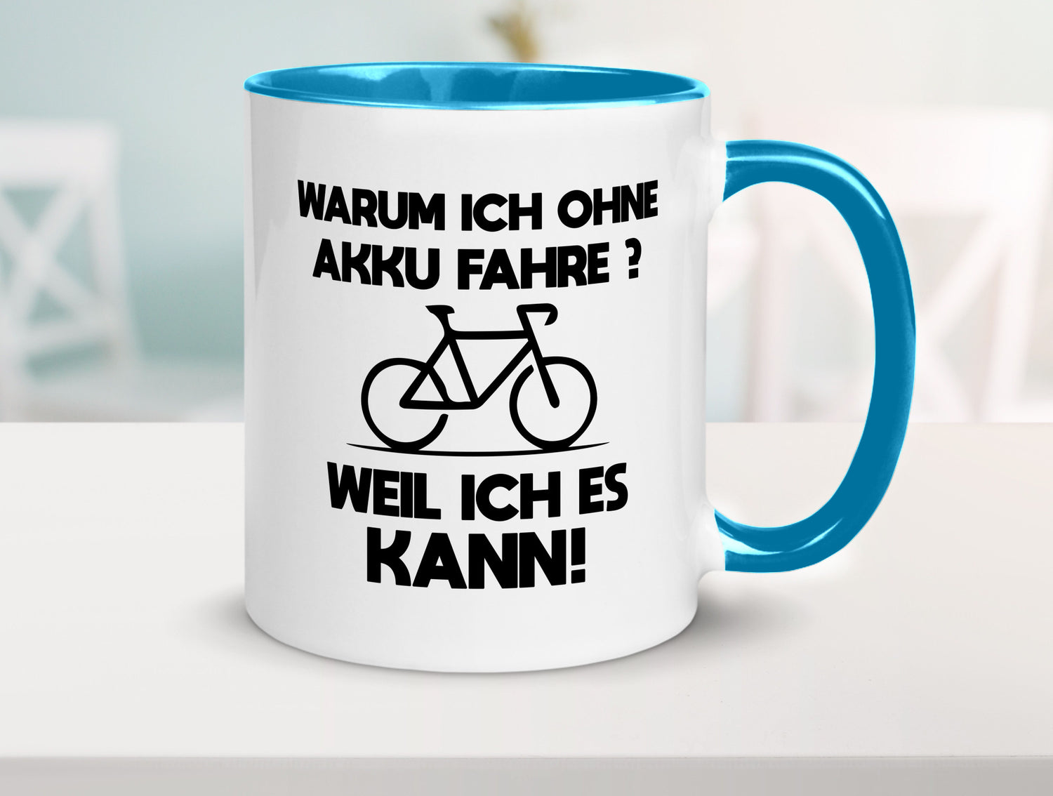 Warum ich ohne Akku fahre weil ichs kann | Radfahren Geschenk Humor