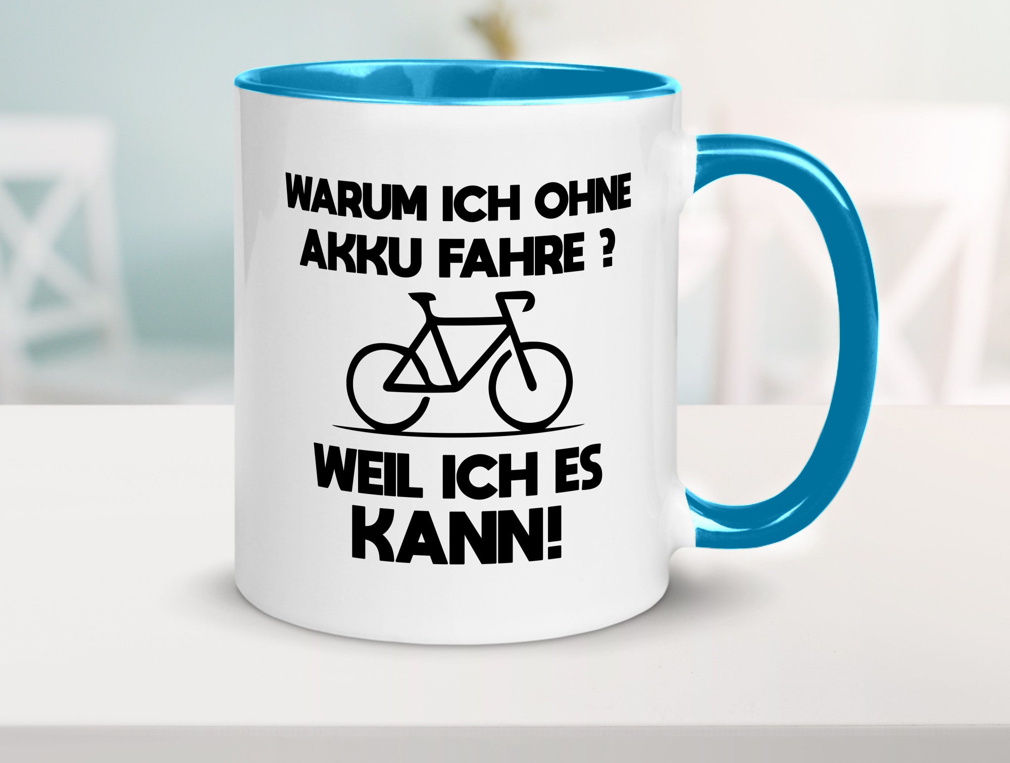 Warum ich ohne Akku fahre weil ichs kann | Radfahren Geschenk Humor