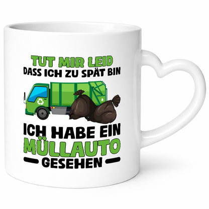 Ich bin zu spät, ich habe ein Müllauto gesehen | Müllabfuhr lustiger Spruch Geschenk