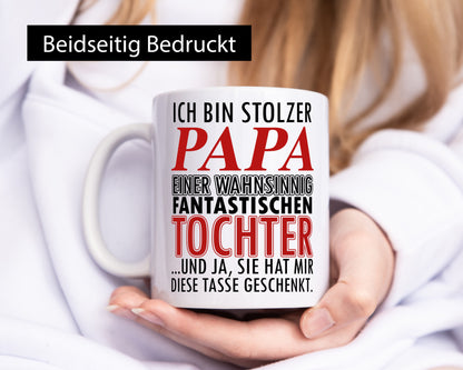 Stolzer Vater v2 lustiger Spruch Geschenk Familie Geschenkidee Tasse