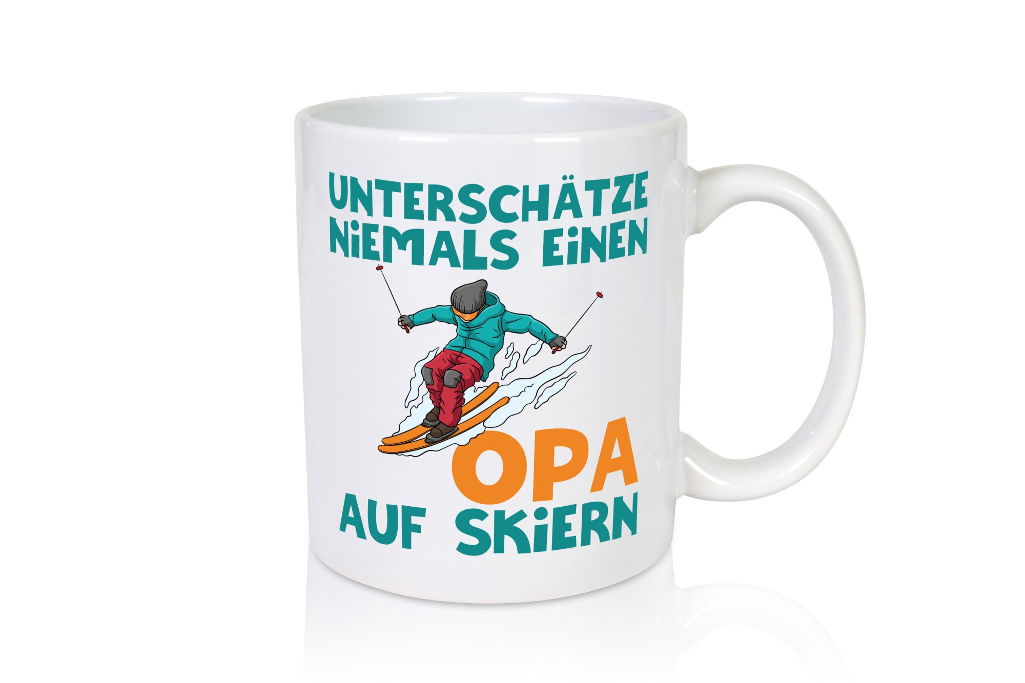 Unterschätze keinen Opa auf Skiern | Skifahrer Schnee Geschenk Familie