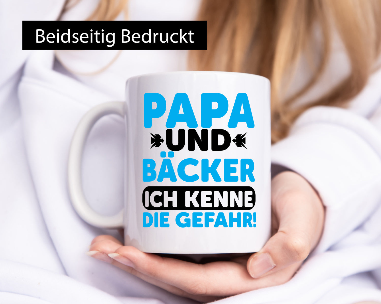 Papa und Bäcker ich kenne die Gefahr | Vatertag Geschenkidee Familie Humor Tasse