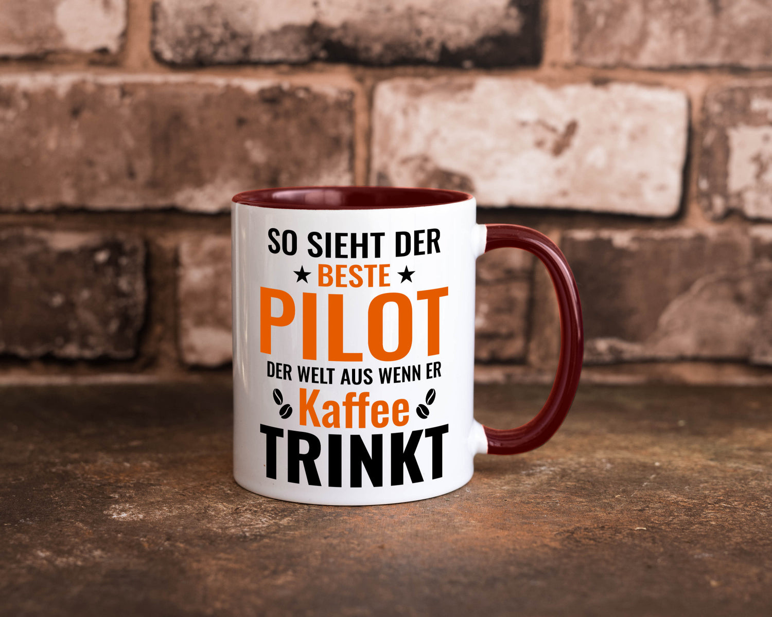 Kaffee trinkt: Pilot | Flugzeug Piloten lustiger Spruch Geschenk Humor