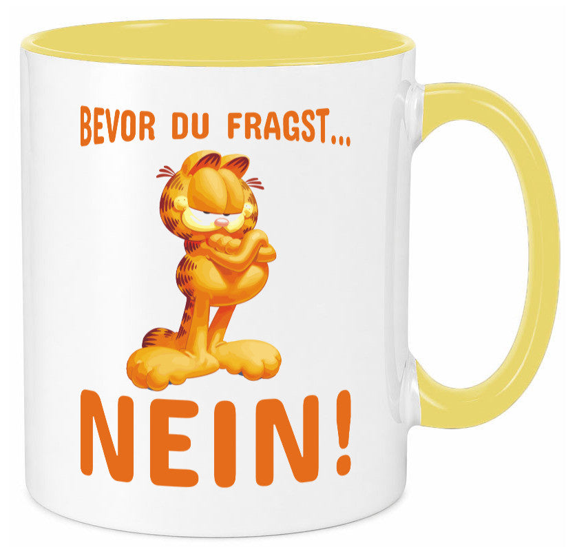 Bevor du fragst? Nein! | grimmige Katze Spruchtasse lustig Tierliebhaber Humor