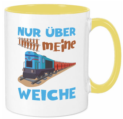 Nur über mein Weiche | Eisenbahn Weichen lustiger Spruch Geschenk Humor Tasse