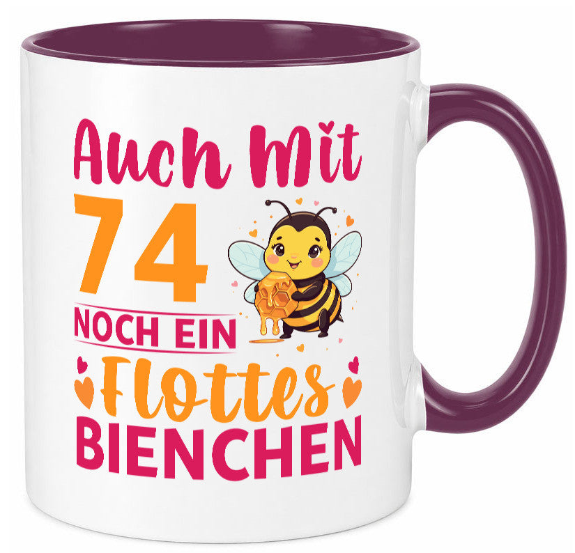 74. Geburtstag | Flottes Bienchen 74 Jahre v2 Geschenkidee Humor Tasse