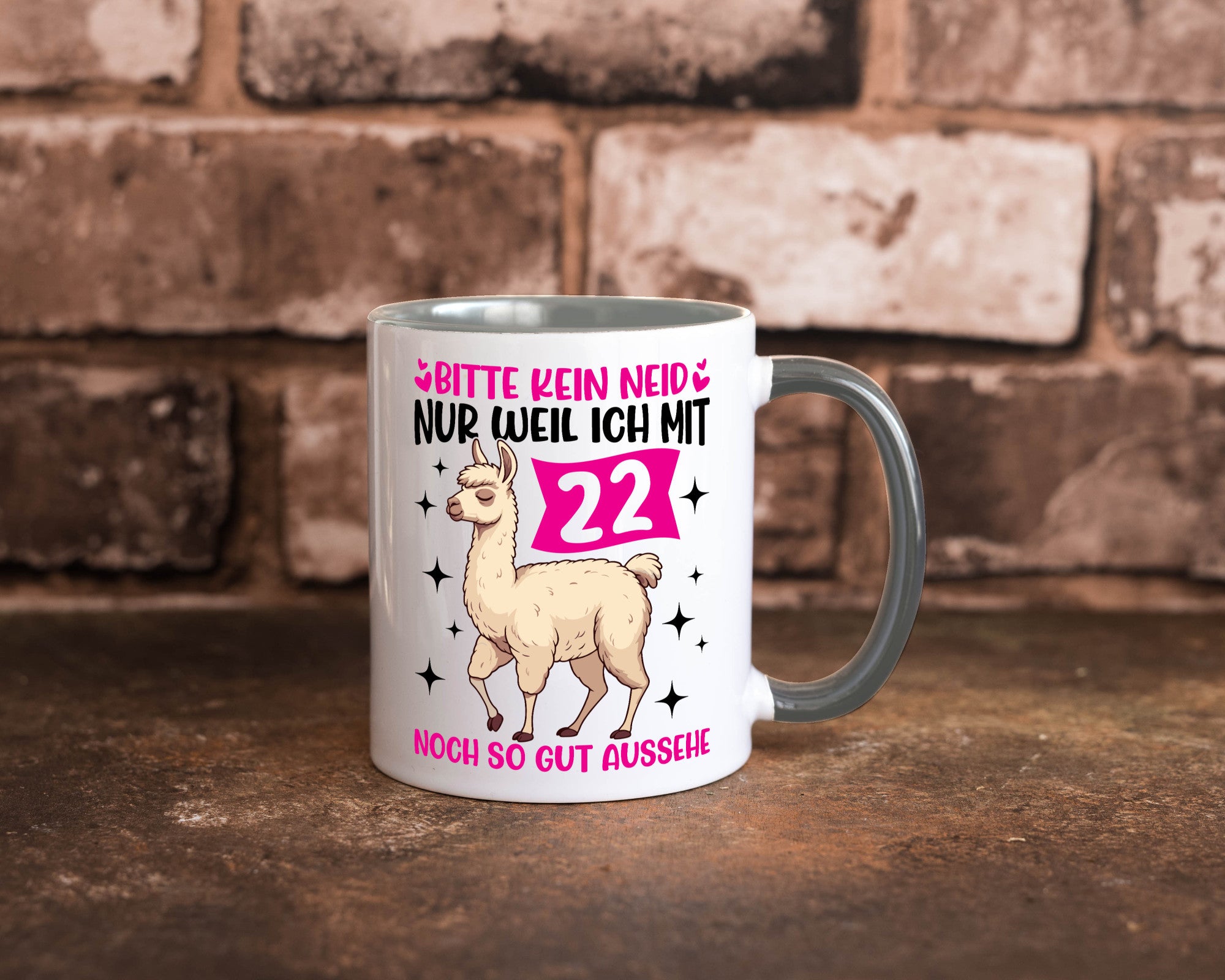 22. Geburtstag | 22 Jahre Lama gut aussehen lustig Geschenkidee Geschenk Tasse