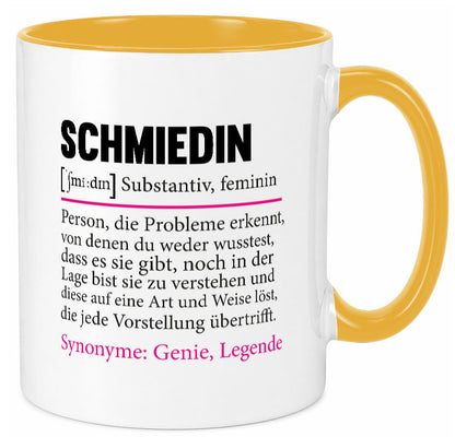Schmiedin | Schmied Beruf Schmiederei lustig v2 Humor Arbeit Kollegen Büro Tasse