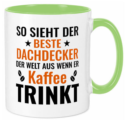 Kaffee trinkt: Dachdecker | Dachbau Hausbau lustig Humor Geschenkidee Geschenk