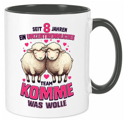 8 Jahre Verheiratet | ein Team Ehepaar v2 lustig Humor Geschenkidee Geschenk Tasse