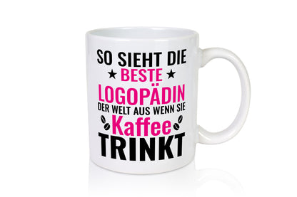 Kaffee trinkt: Logopädin | Sprachtherapie Humor Geschenkidee Tasse