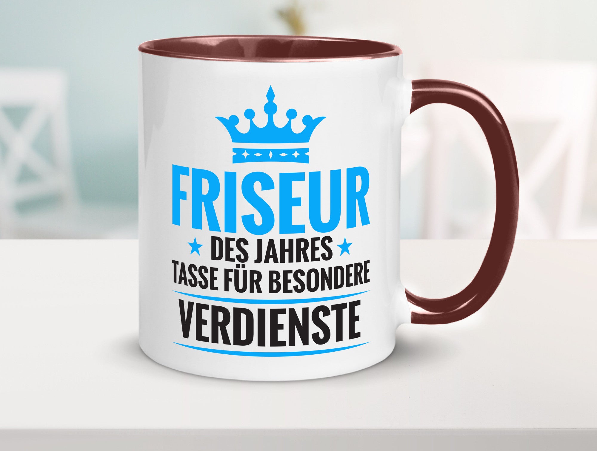 Besonderer Verdienst: Friseur | Frisör Geschenkidee Humor Tasse