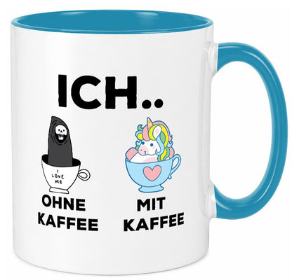 Ich Ohne Kaffee mit | Einhorn lustig Humor Geschenkidee Geschenk Tasse