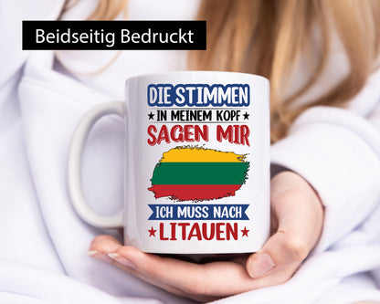 Litauen | Urlaub Stimmen in meinem Kopf Traumland Humor Geschenkidee Tasse