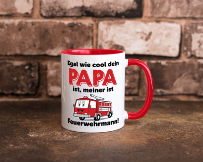 Cooler Papa | Feuerwehrmann Bester der Welt Humor Geschenkidee Tasse