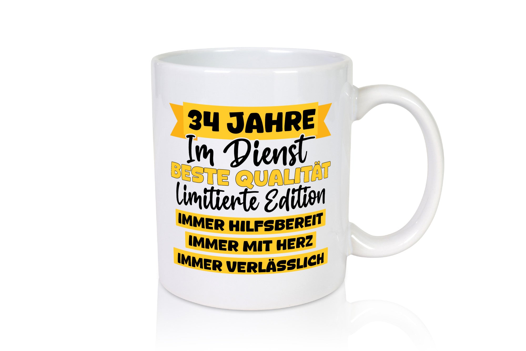34 Jahre im Dienst | Jubiläum Arbeit v8 lustig Kollegen Büro Geschenk Tasse