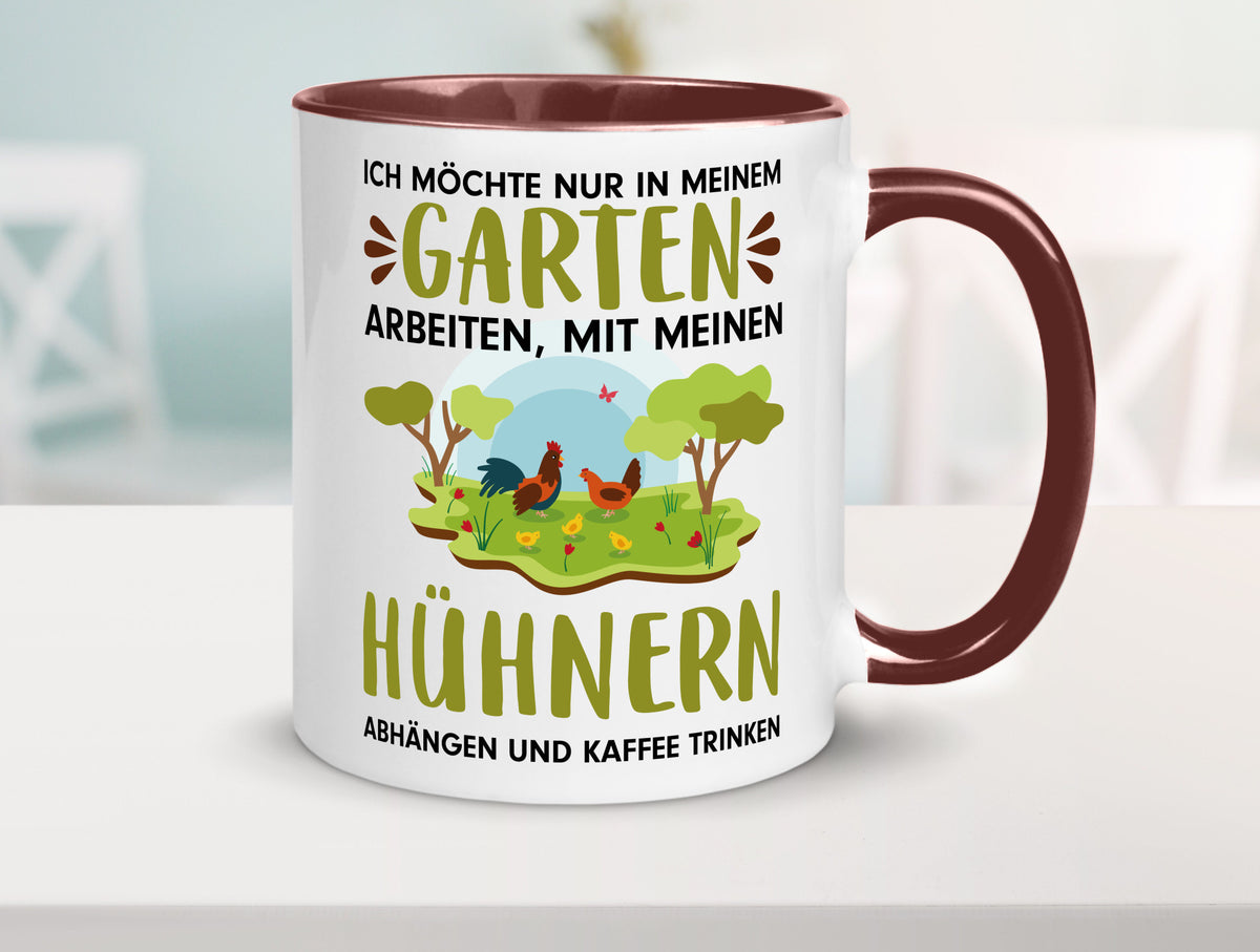 Garten Hühner | Gartenarbeit Tasse Bauernhof Spruch lustiger Geschenk Arbeit