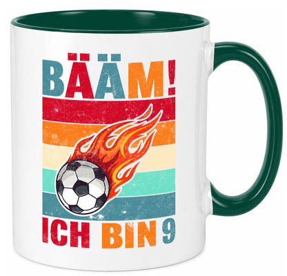 9. Geburtstag | Bääm ich bin 9 Fußball Geschenkidee Humor Tasse