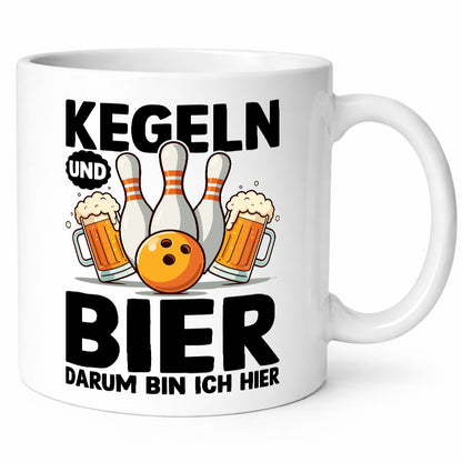 Kegeln und Bier darum bin ich hier | Bowling lustig Humor Geschenkidee Geschenk