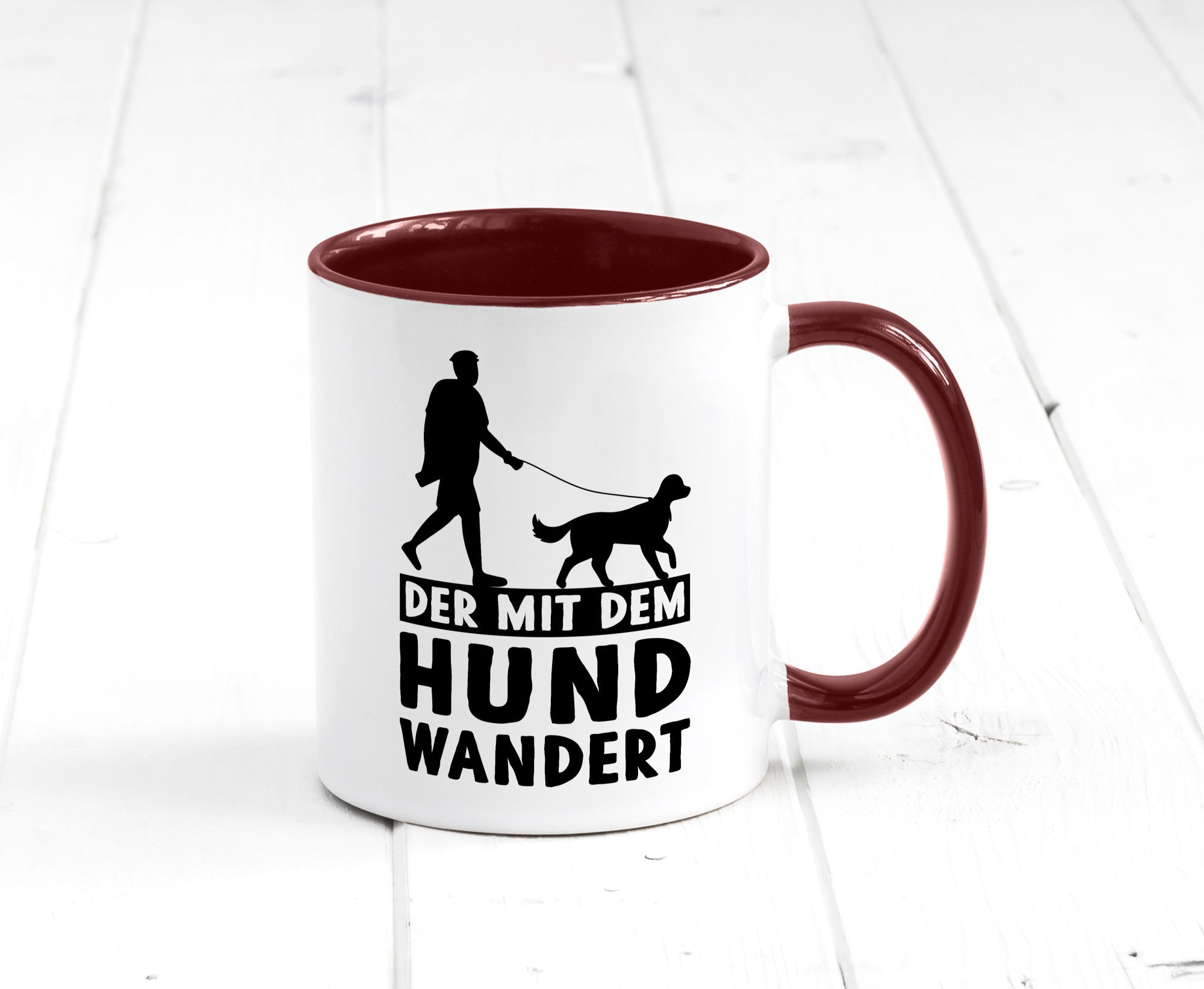 Der mit dem Hund wandert | Mensch Geschenkidee Tierliebhaber Humor Tasse