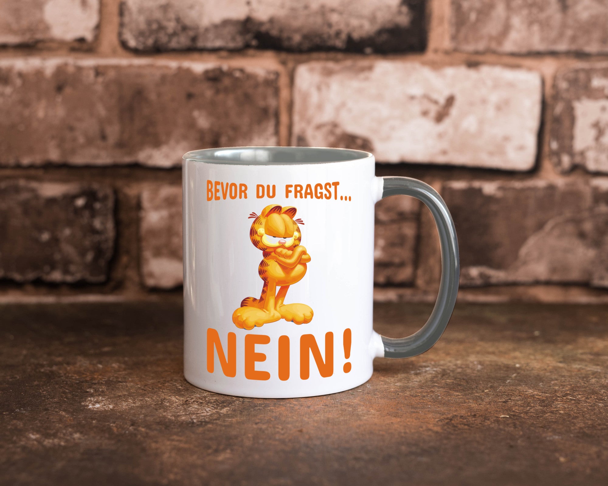 Bevor du fragst? Nein! | grimmige Katze Spruchtasse lustig Tierliebhaber Humor
