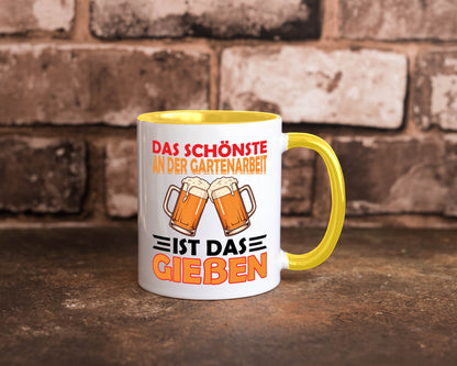 Das schönste an gartenarbeit ist Gießen | Biertrinker Geschenkidee Arbeit