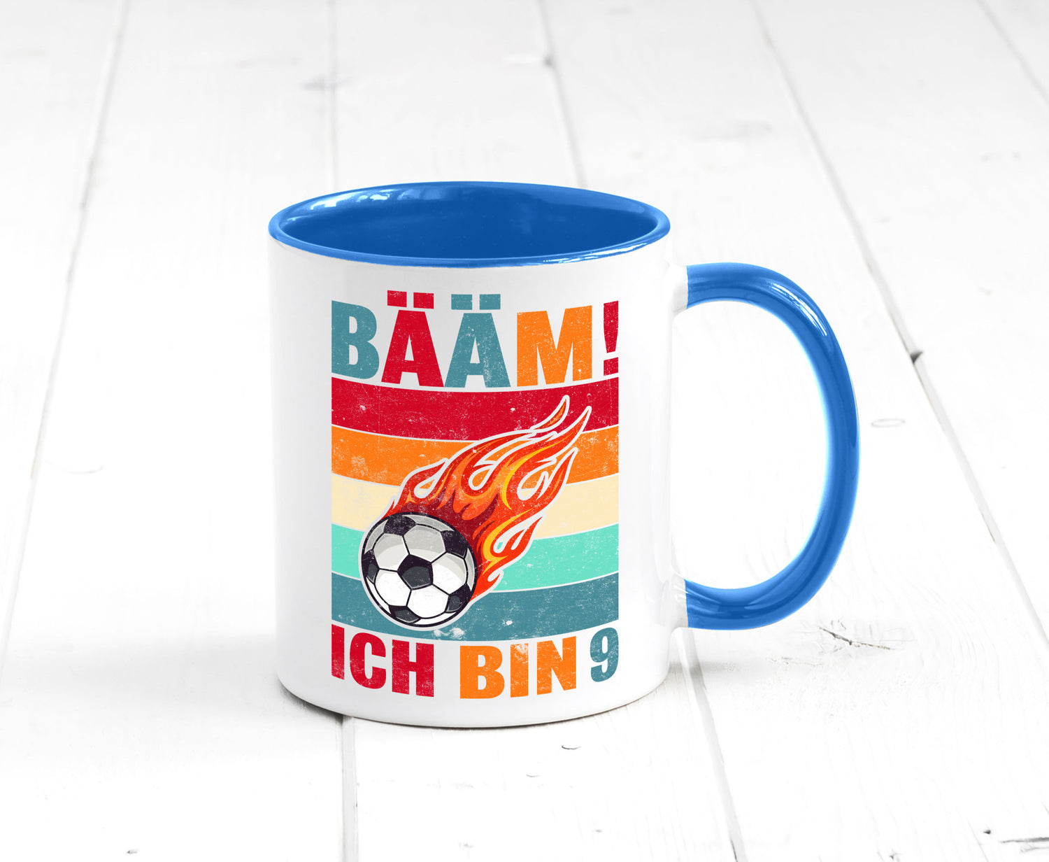 9. Geburtstag | Bääm ich bin 9 Fußball Geschenkidee Humor Tasse