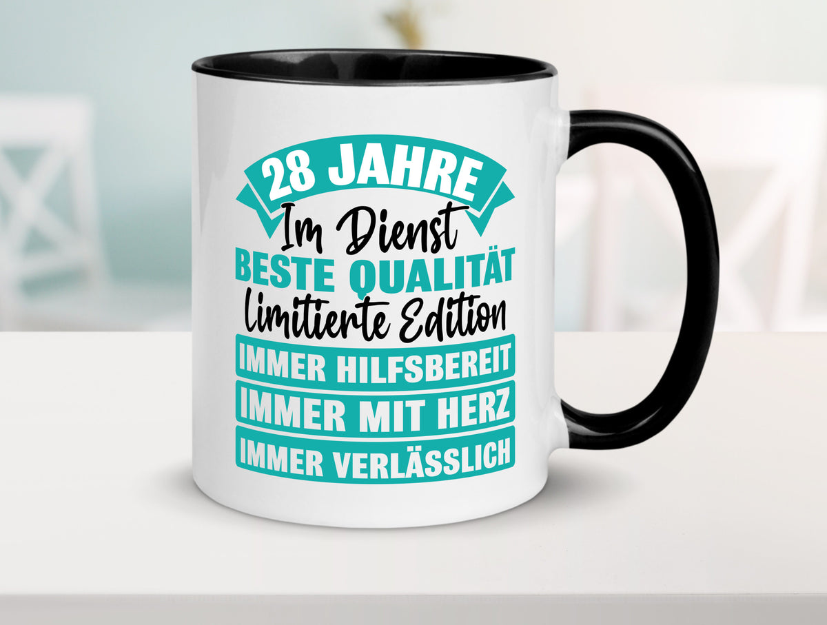 28 Jahre im Dienst | Jubiläum Arbeit lustig Kollegen Büro Geschenk Tasse