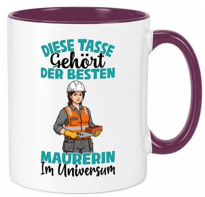 Im Universum: Maurerin | Bau Handwerkerin Geschenkidee Humor Tasse