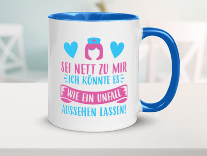Sei nett, könnte wie ein Unfall aussehen | Kopf lustiger Spruch Geschenk Humor