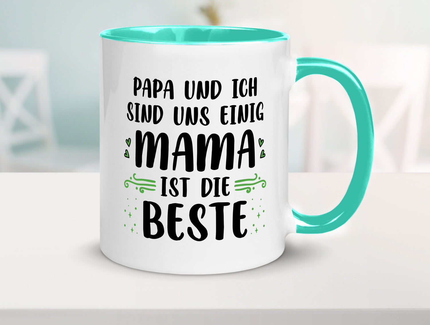 Papa und ich sind uns einige Mama ist die beste | Muttertag Geschenk Familie