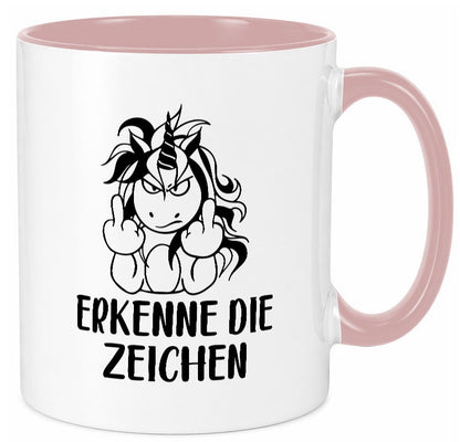 Erkenne die Zeichen | Stinkefinger Humor Geschenkidee Tasse
