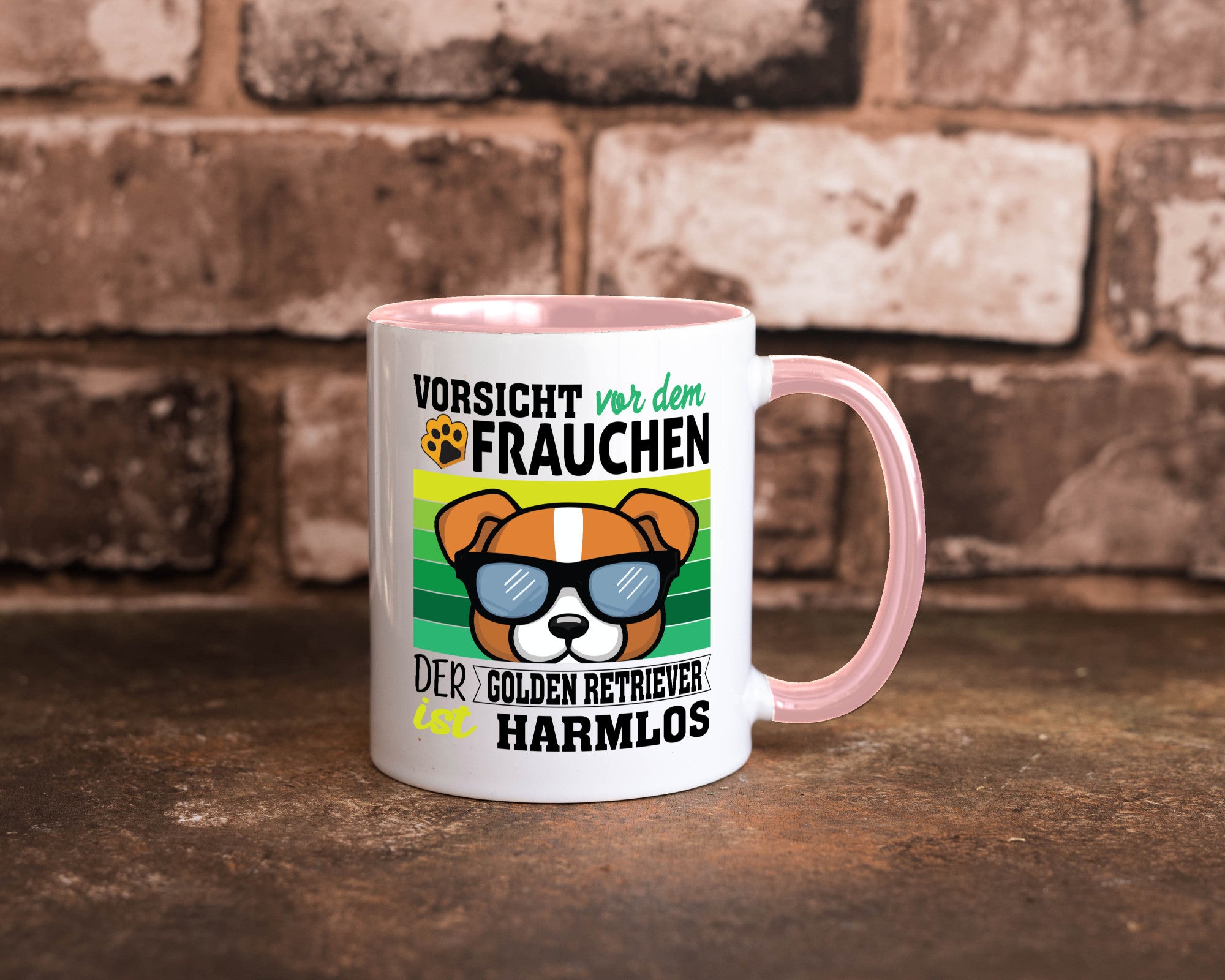 Vorsicht vor dem Frauchen Golden Retriever ist Harmlos lustiger Spruch Geschenk