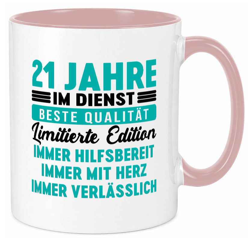 21 Jahre im Dienst | Jubiläum Arbeit v5 lustig Kollegen Büro Geschenk Tasse