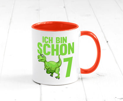7. Geburtstag | 7 Jahre Dino Dinosaurier Humor Geschenkidee Tasse
