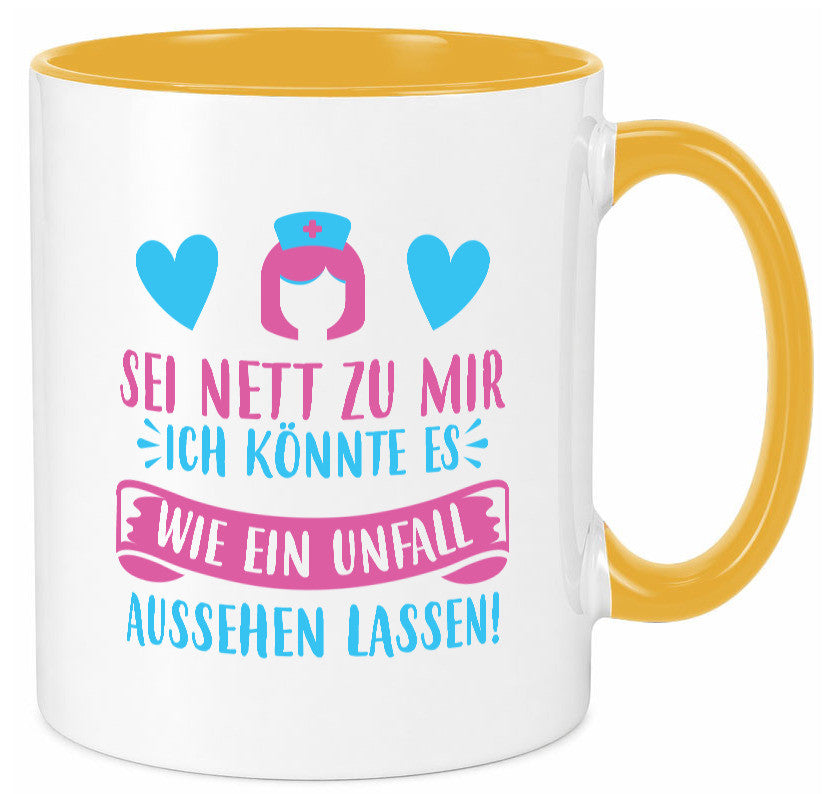 Sei nett, könnte wie ein Unfall aussehen | Kopf lustiger Spruch Geschenk Humor