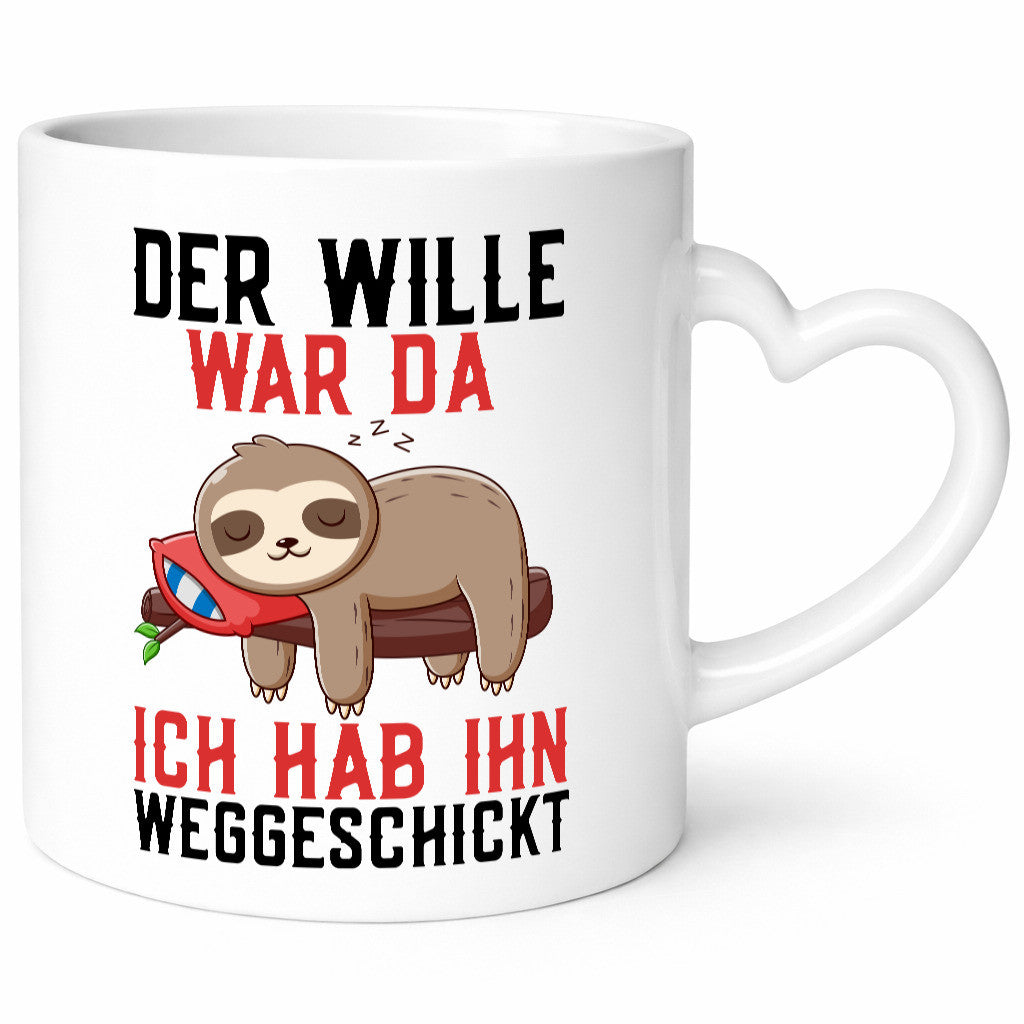 Der Wille war da | Faultier Arbeit Kollegen Comic Humor Büro Geschenkidee Tasse