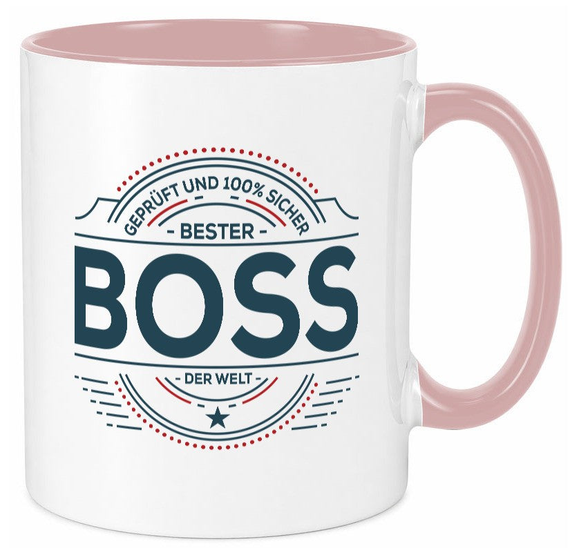 Geprüft und sicher: Boss | Führungskraft Vorgesetzter lustiger Spruch Geschenk Tasse