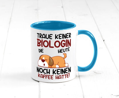 Traue keiner Biologin | Biologie Naturforscherin Geschenkidee Humor Tasse