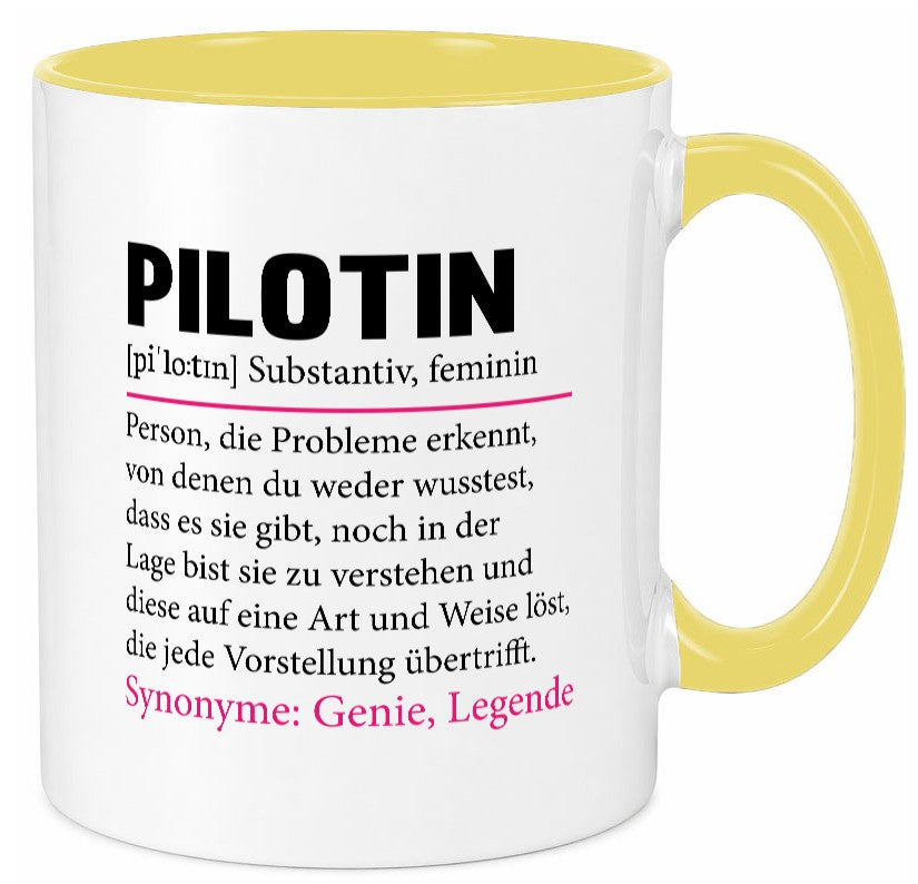 Pilotin | lustiger Spruch Beruf Definition Piloten Geschenk Arbeit Kollegen Tasse
