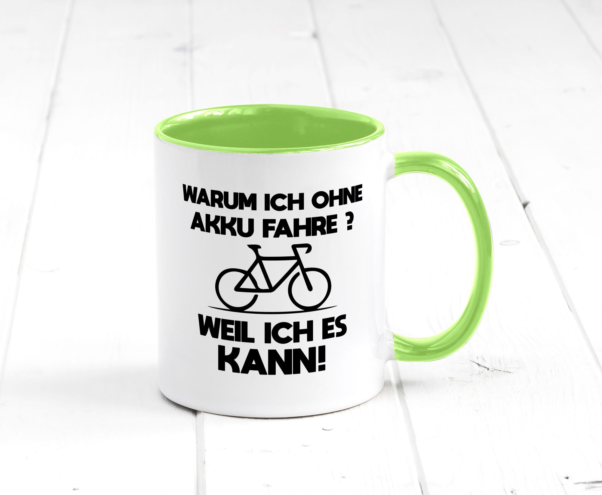 Warum ich ohne Akku fahre weil ichs kann | Radfahren Geschenk Humor