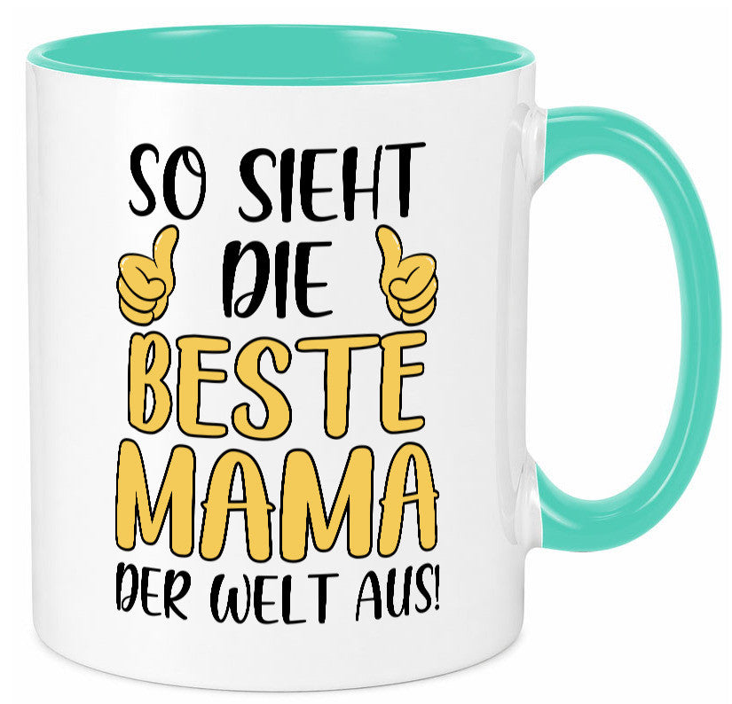 Beste Mama der Welt | Daumen hoch Geschenk Familie Geschenkidee lustiger Spruch Tasse