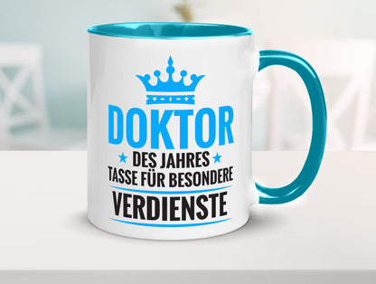 Besonderer Verdienst: Doktor | Doktorand Doktortitel Humor Geschenkidee Tasse