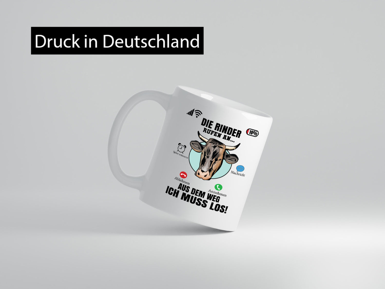 Die Rinder rufen an | Farmer Rind Bauernhof lustiger Spruch Geschenk Humor
